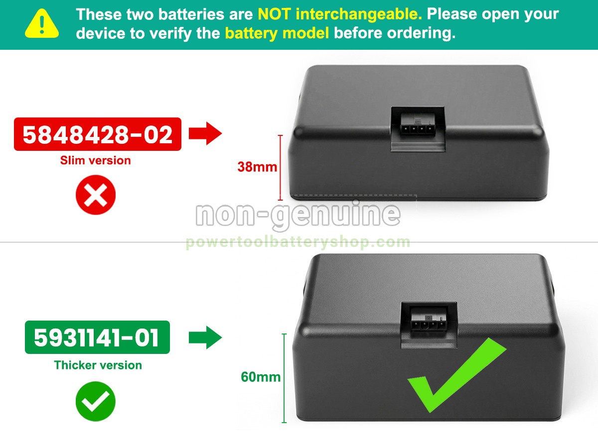 battery replacement Husqvarna 593 1 141-02