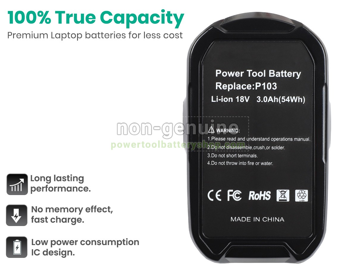 battery replacement Ryobi 18V ONE+